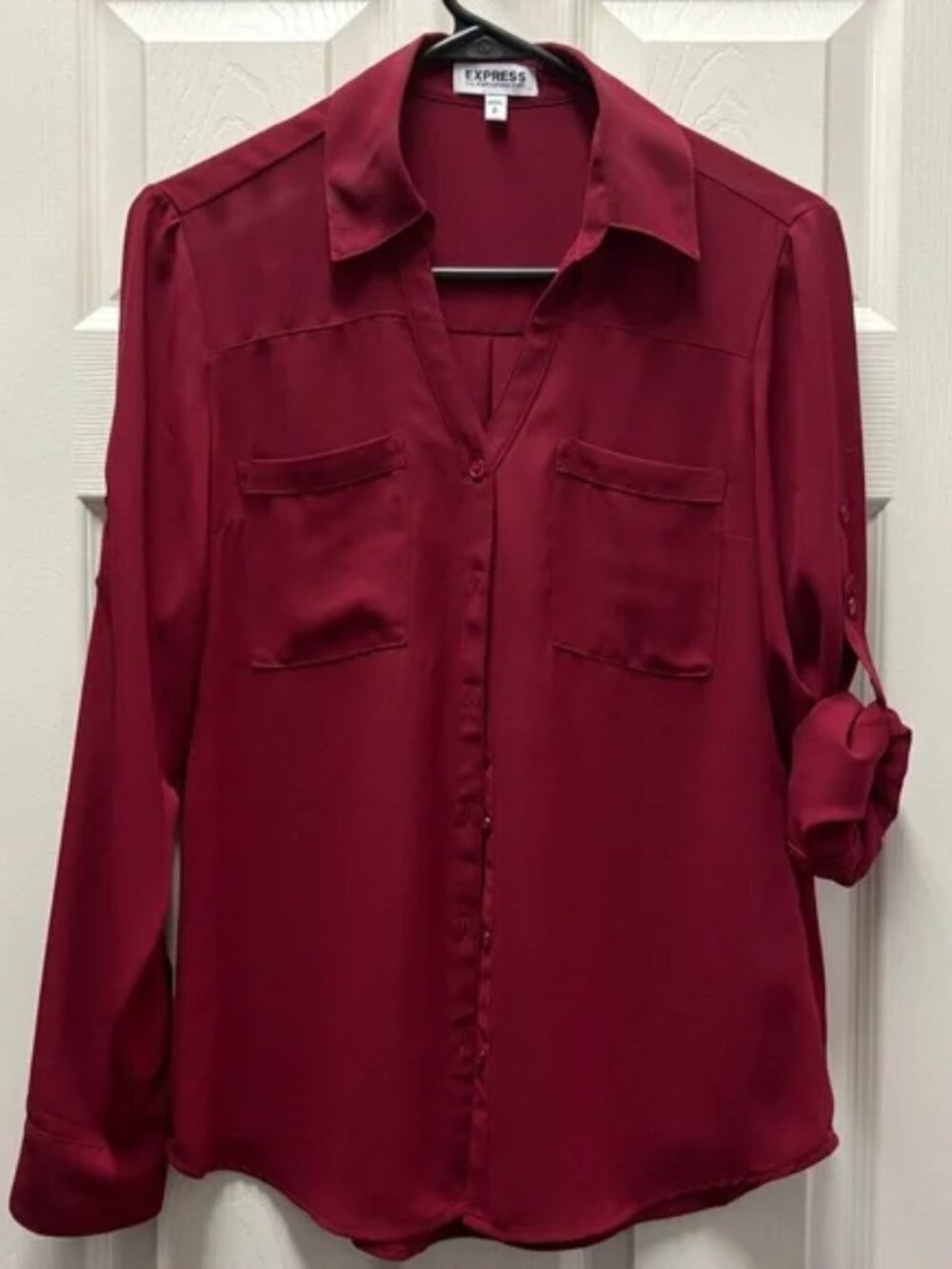 Express Portofino Women's Burgundy Blouse
